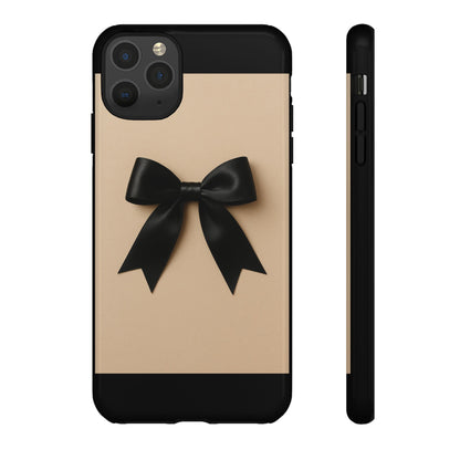 Black Bow Phone Case | Elegant Coquette Bow Design | Chic Neutral Tough Case for iPhone & Samsung