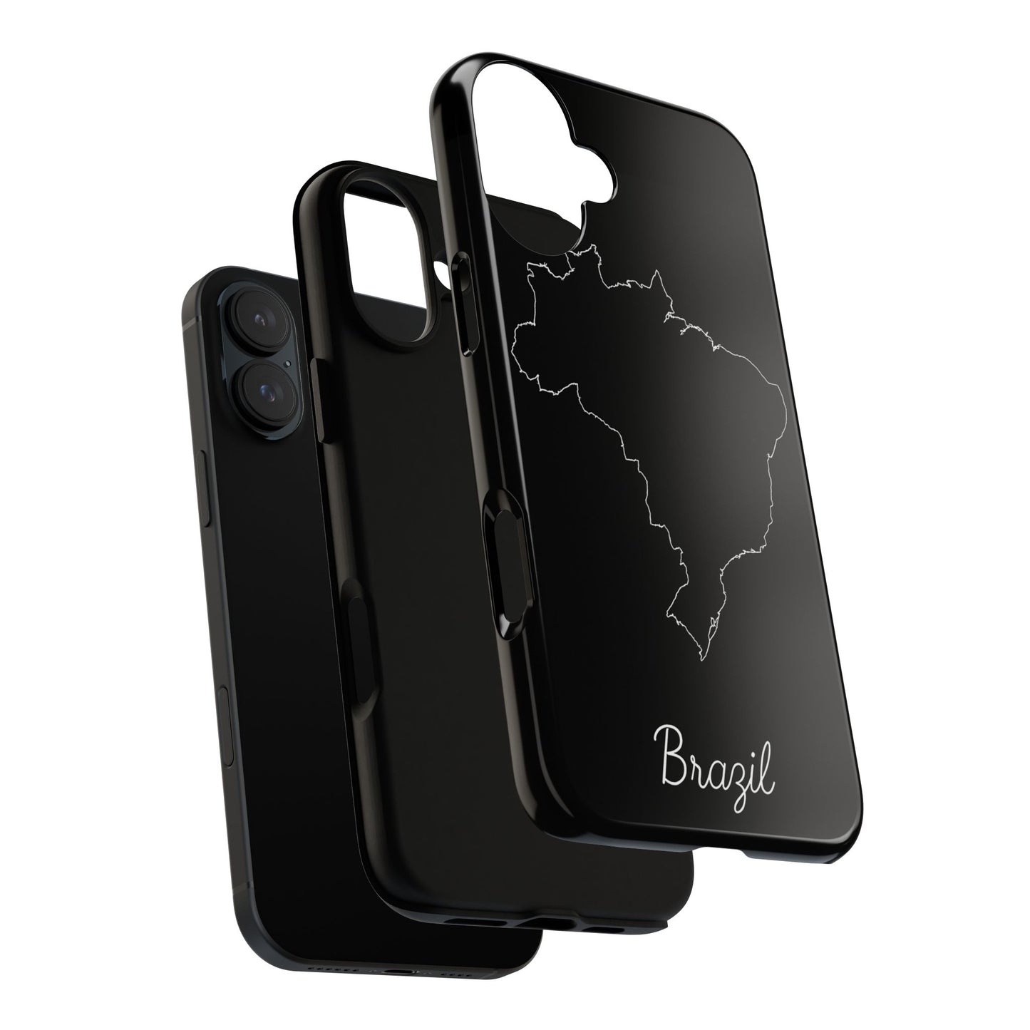 Brazil Outline Phone Case – Minimal Country Map Tough Case (iPhone, Samsung, Pixel)