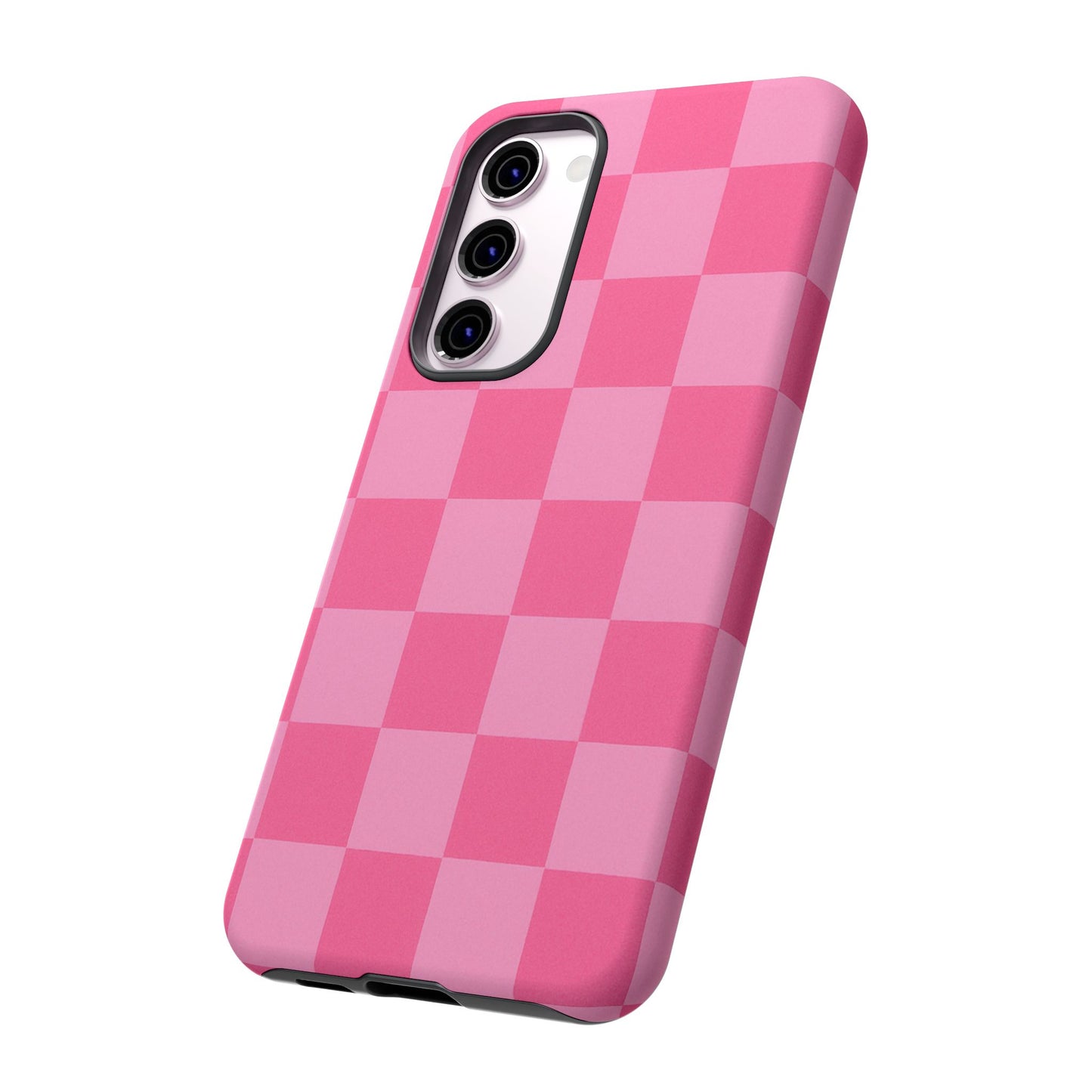 Pink Checkerboard Phone Case | Cute Aesthetic Checkered iPhone & Samsung Tough Case