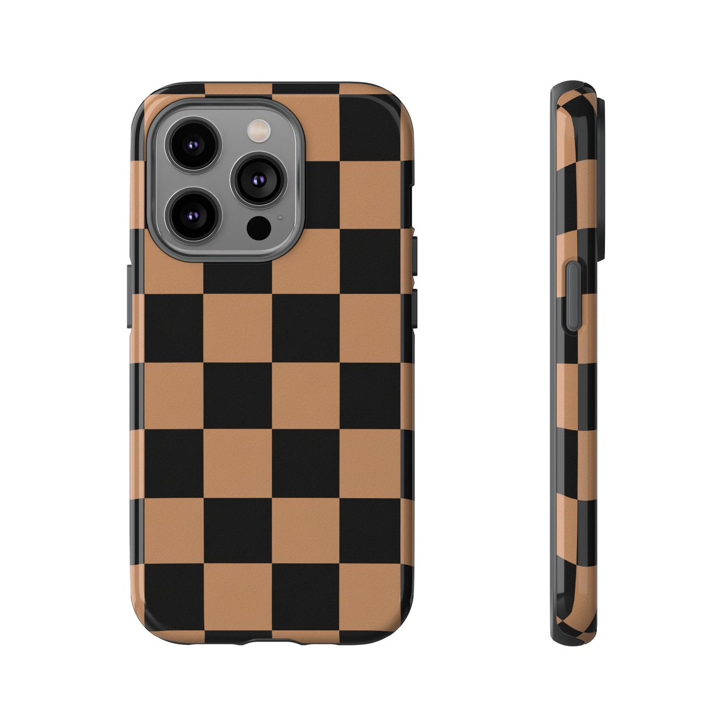 Brown Checkerboard Phone Case | Aesthetic Tough Protective Case