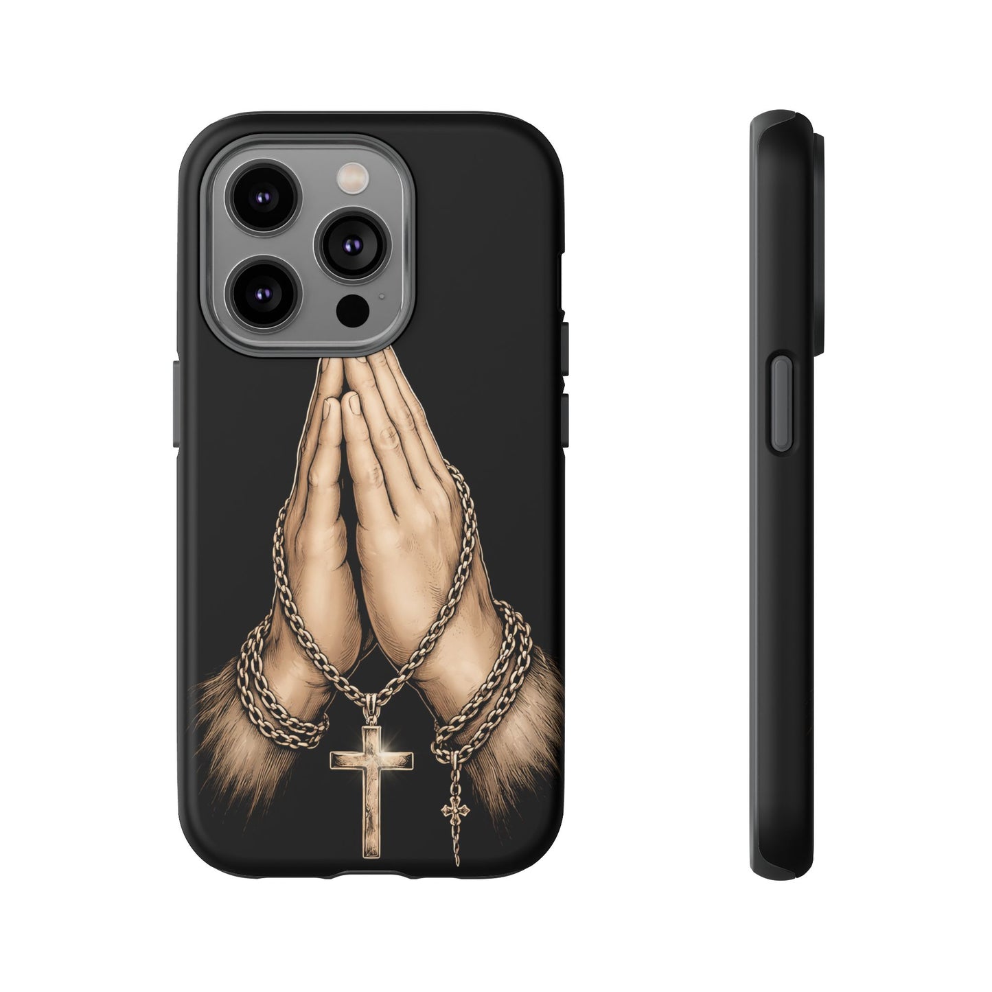Praying Hands Cross Phone Case – Christian Faith Scripture Cover