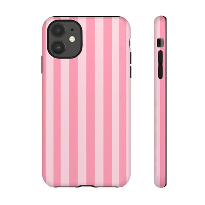 Pink Vertical Stripe Phone Case | Minimal Pastel Stripes Tough Case