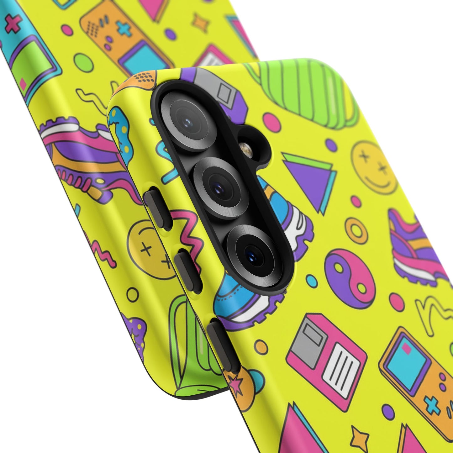 90s Retro Neon Phone Case – Y2K Nostalgia Colorful Icons Tough Protective Case