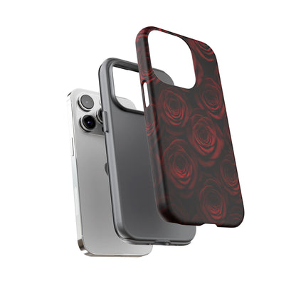 Dark Red Rose Phone Case – Gothic Floral Tough Case (iPhone, Samsung, Pixel)