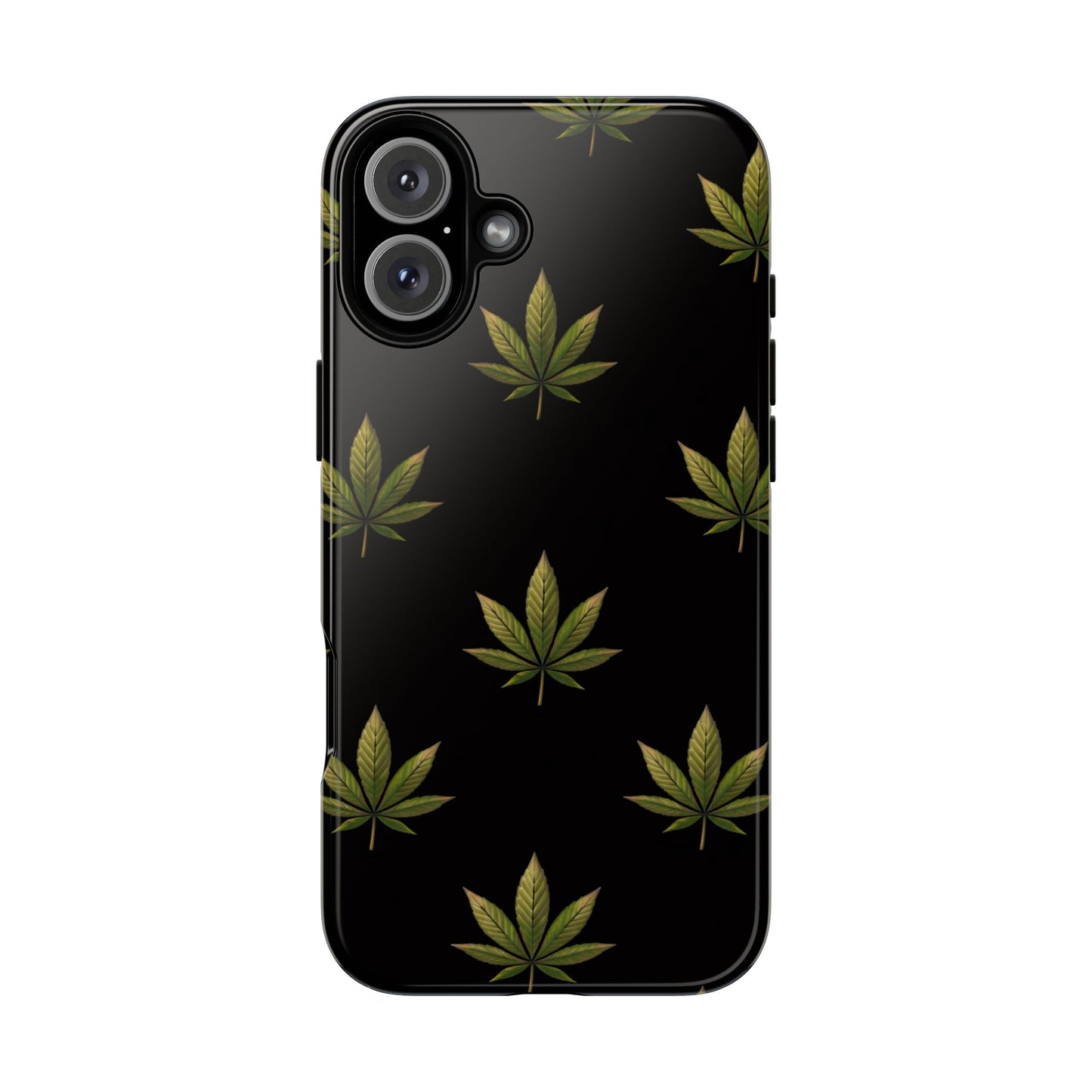 Cannabis Leaf Phone Case Green Weed Leaf Pattern Tough Protective Cover