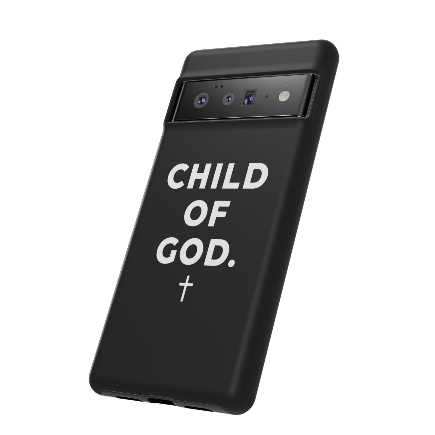 Child of God Phone Case Christian Black Aesthetic Cross Tough Cover