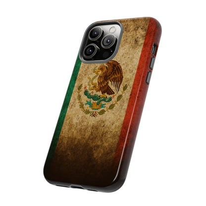 Vintage Mexico Flag Phone Case – Mexican Pride Grunge Flag Aesthetic Tough Case
