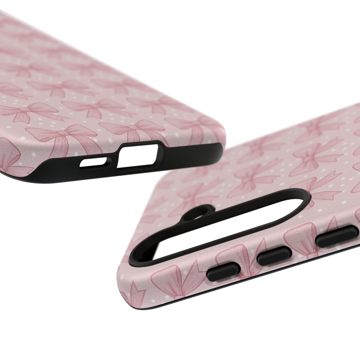 Pink Bow Pattern Phone Case – Soft Coquette Aesthetic Tough Case