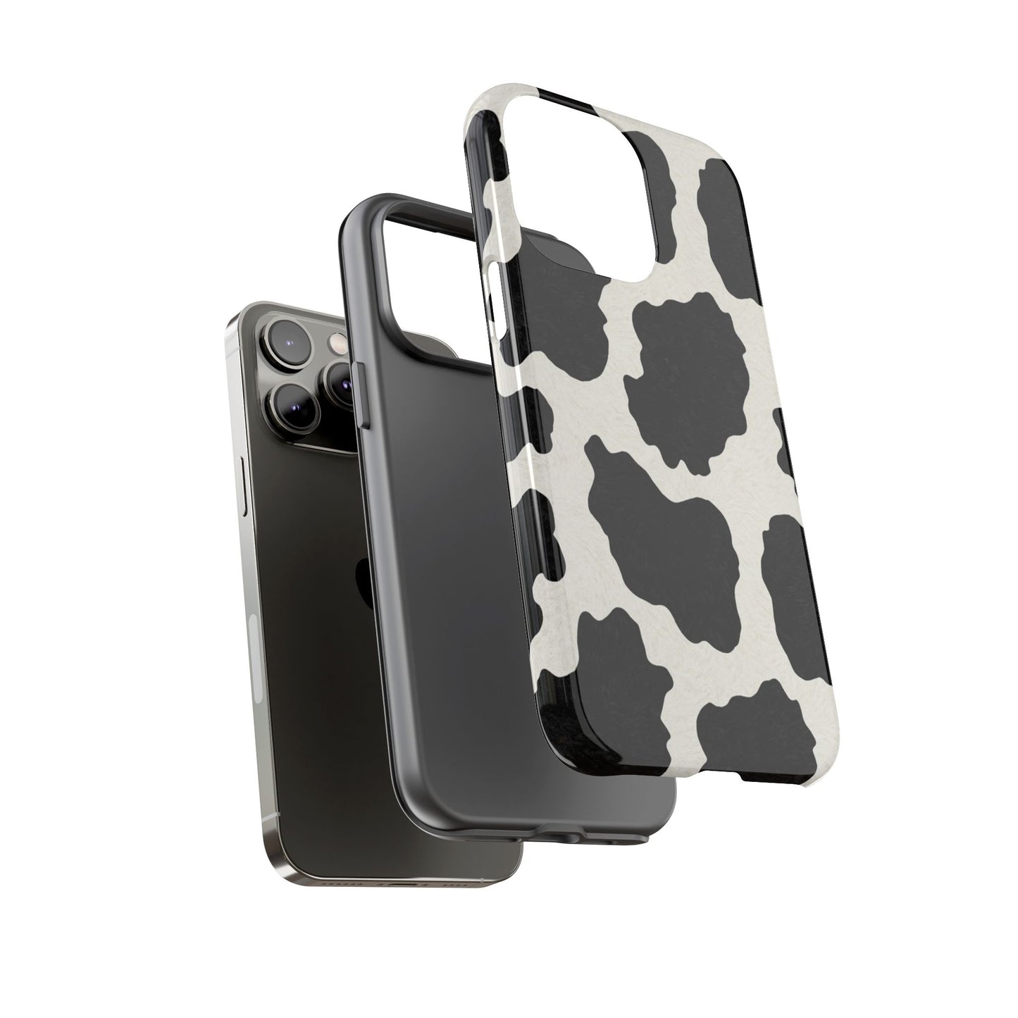 Black & White Cow Print Phone Case | Aesthetic Tough Protective Case