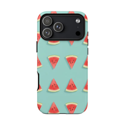 Watermelon Phone Case – Pastel Blue Summer Fruit Tough Case (iPhone, Samsung, Pixel)
