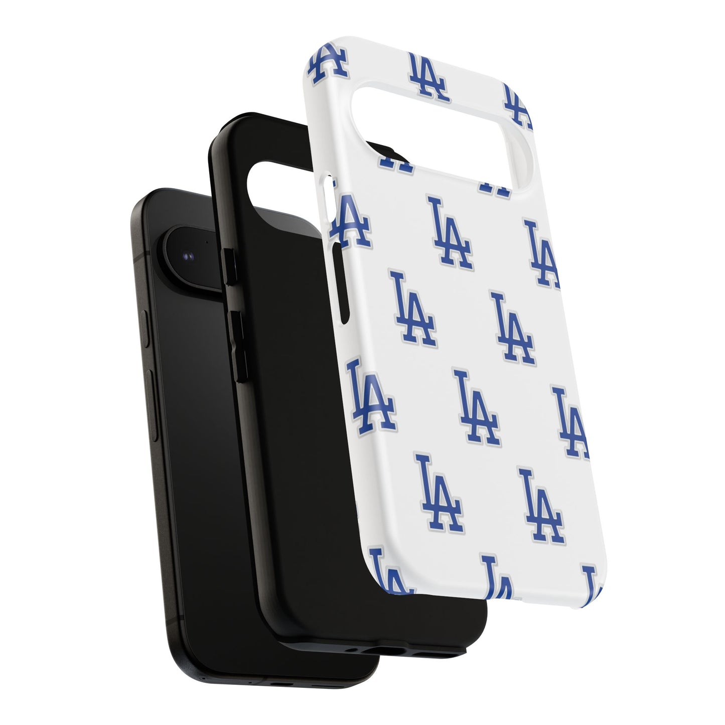 Blue LA Monogram Pattern Phone Case | Minimal Baseball Inspired Tough Cover