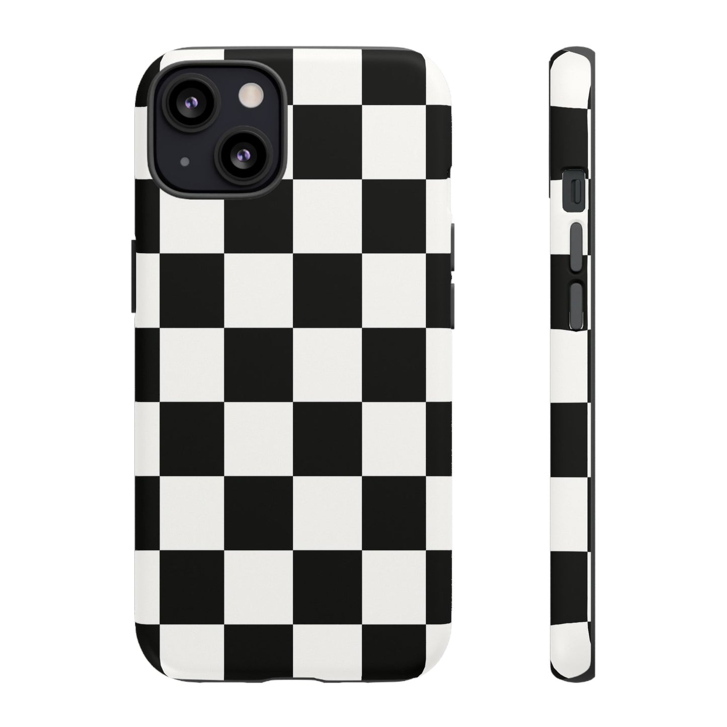 Black & White Checkerboard Phone Case – Classic Aesthetic Tough Protective Case for Iphone, Samsung Galaxy and Pixel