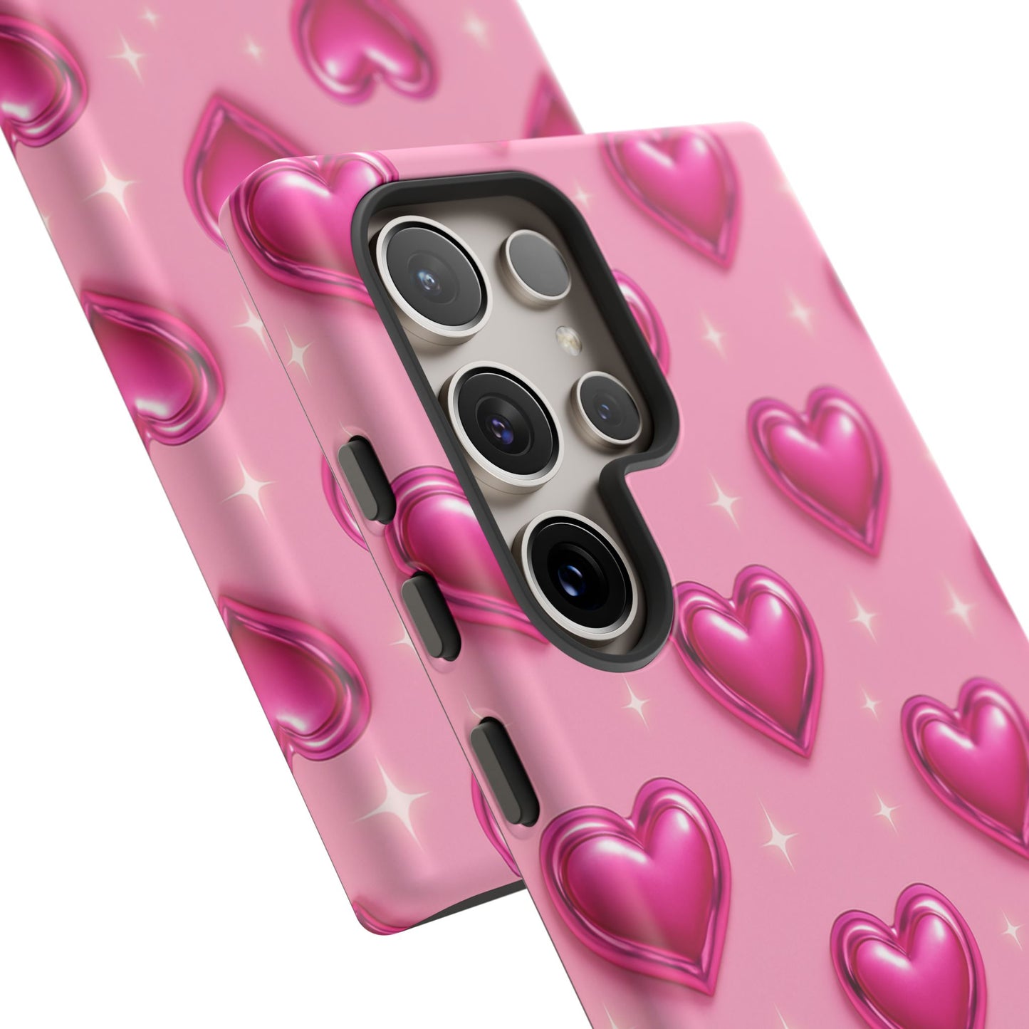 Pink Heart Pattern Phone Case | Tough Protective Case for Iphone, Samsung Galaxy and Pixel