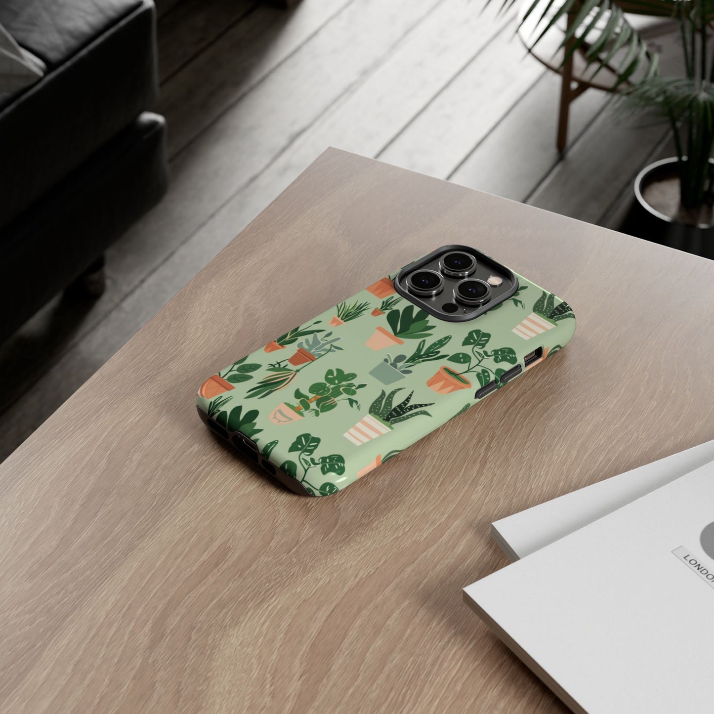 Plant Lover Phone Case | Cute Potted Plants Pattern | Botanical Aesthetic Tough Case