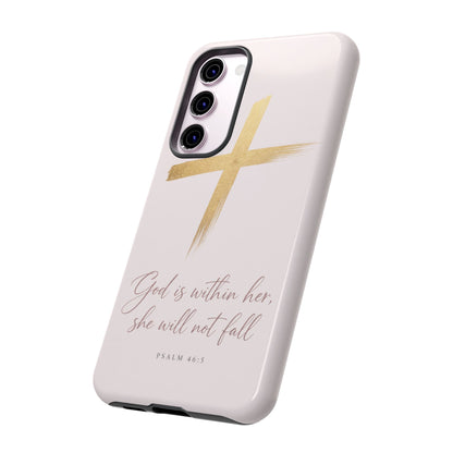 Psalm 46:5 God Is Within Her Christian Cross Phone Case Faith Gift