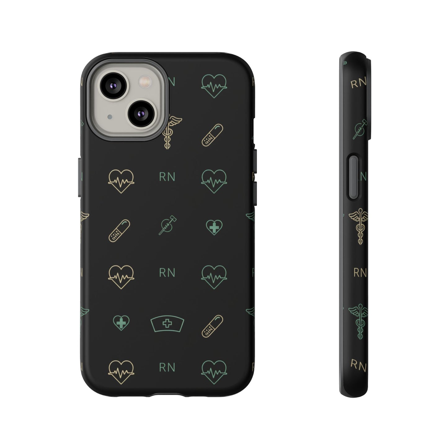 RN Nurse Phone Case – Minimal Medical Icon Pattern Healthcare Worker Tough Case