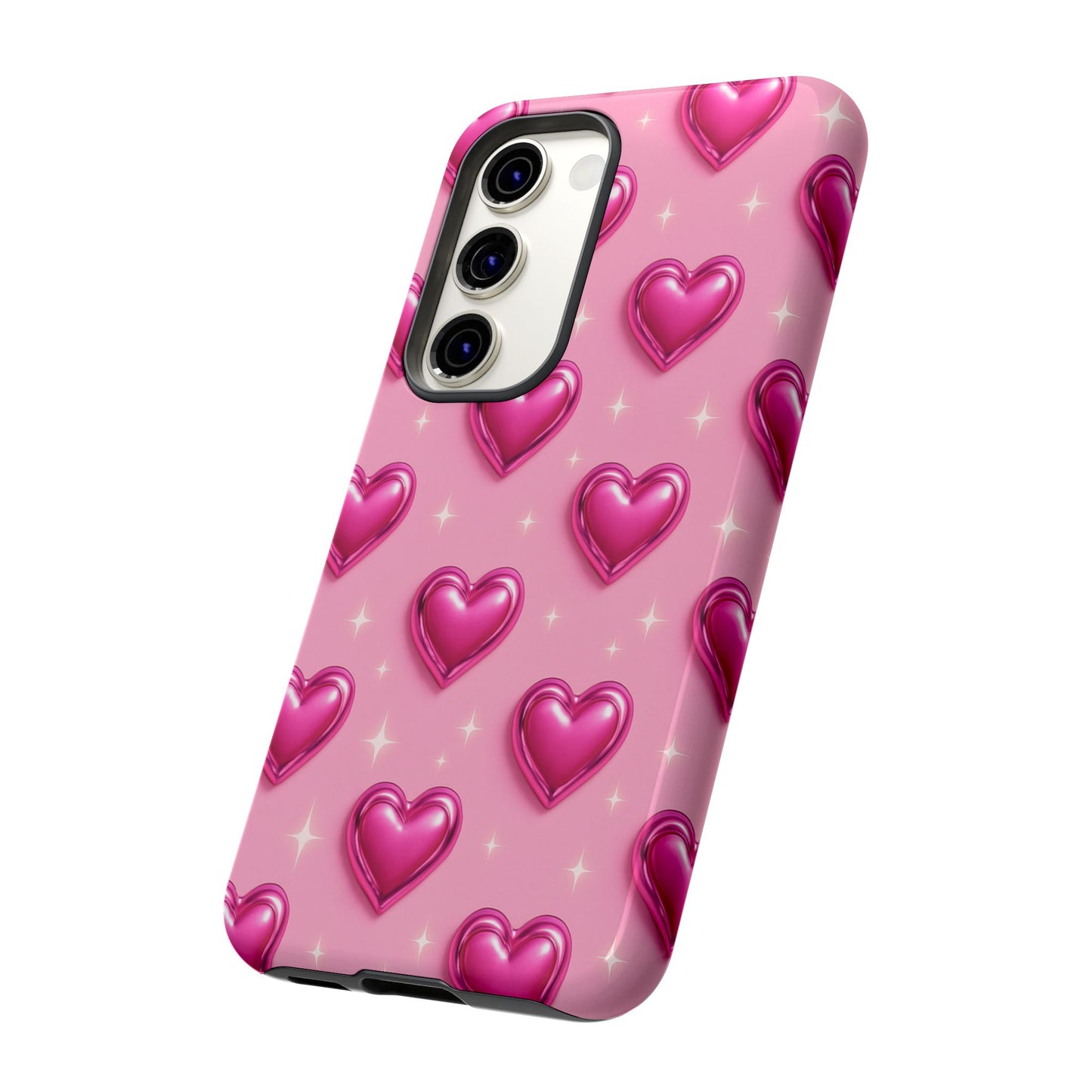 Pink Heart Pattern Phone Case | Tough Protective Case for Iphone, Samsung Galaxy and Pixel
