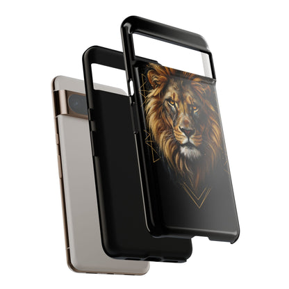 Majestic Lion Phone Case – Black Gold Luxury Lion Art Tough Protective Case