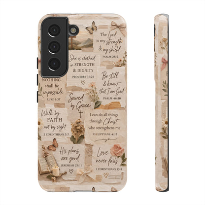 Christian Bible Verse Phone Case | Faith Scripture Aesthetic Floral Christian Case