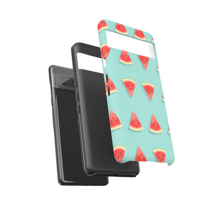 Watermelon Phone Case – Pastel Blue Summer Fruit Tough Case (iPhone, Samsung, Pixel)
