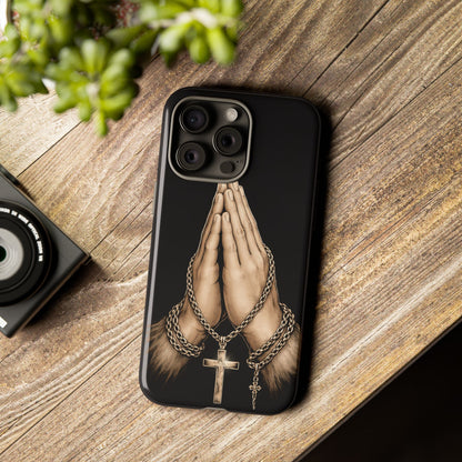 Praying Hands Cross Phone Case – Christian Faith Scripture Cover