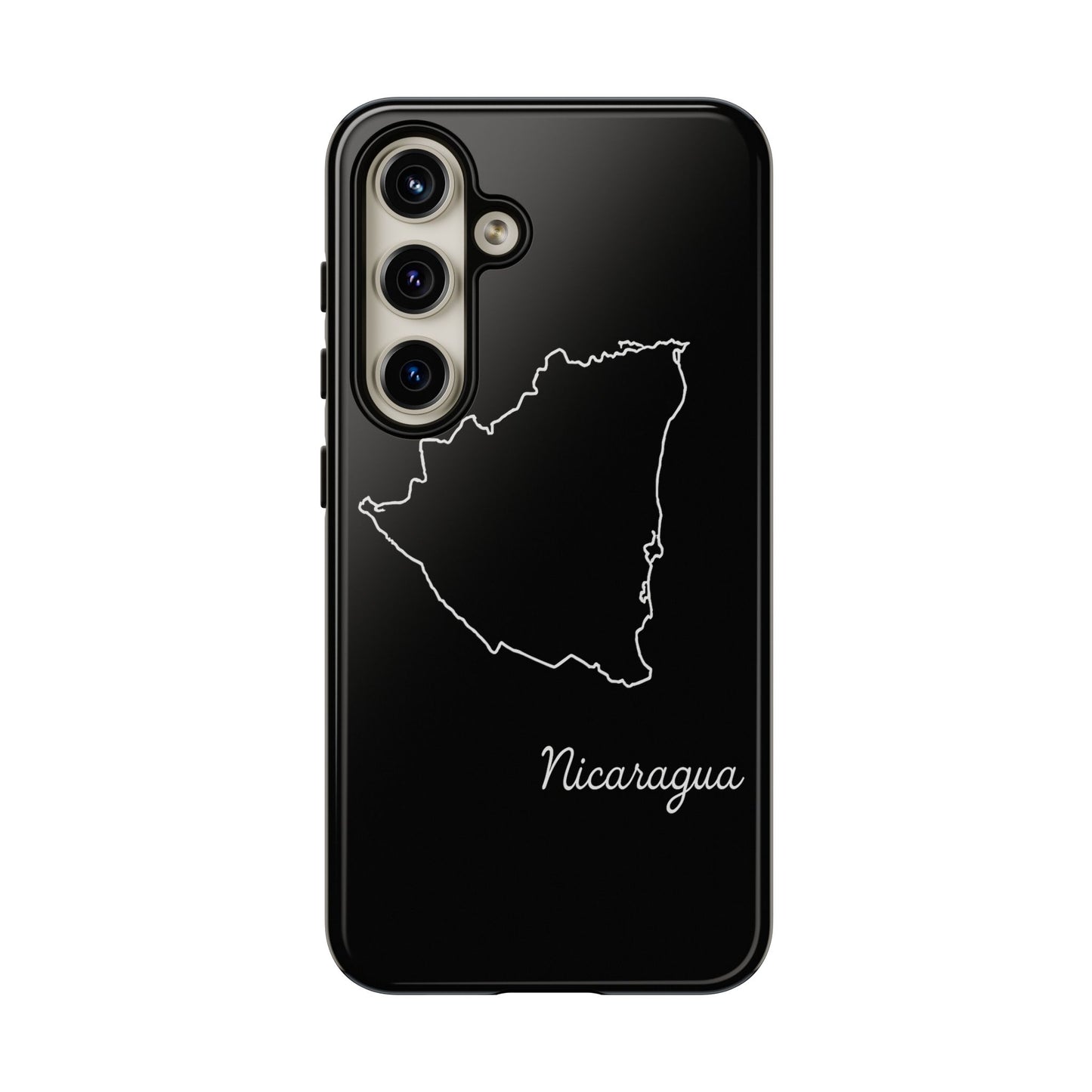 Nicaragua Outline Phone Case – Minimal Country Map Tough Case (iPhone, Samsung, Pixel)