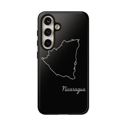 Nicaragua Outline Phone Case – Minimal Country Map Tough Case (iPhone, Samsung, Pixel)