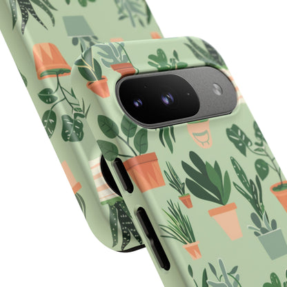 Plant Lover Phone Case | Cute Potted Plants Pattern | Botanical Aesthetic Tough Case