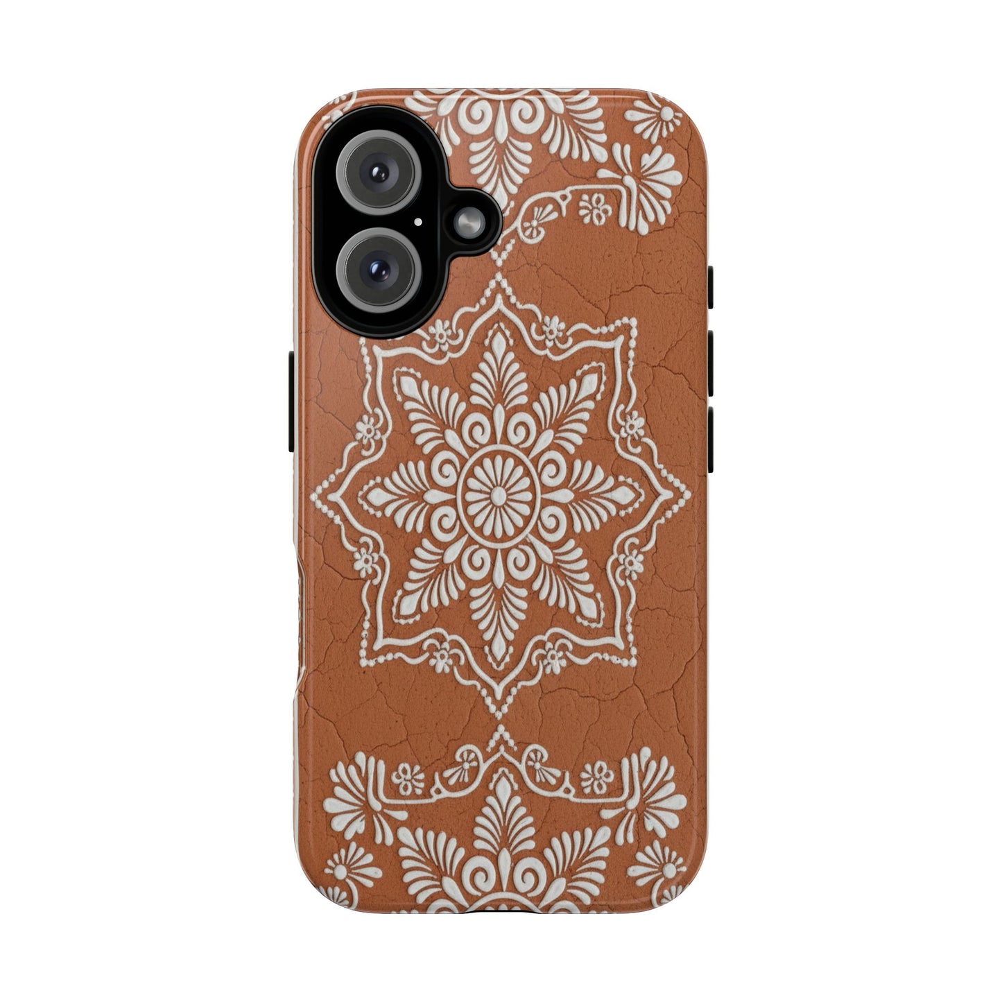Talavera Terracotta Phone Case | Mexican Floral Pattern iPhone & Samsung Tough Case | Boho Clay Aesthetic Cover
