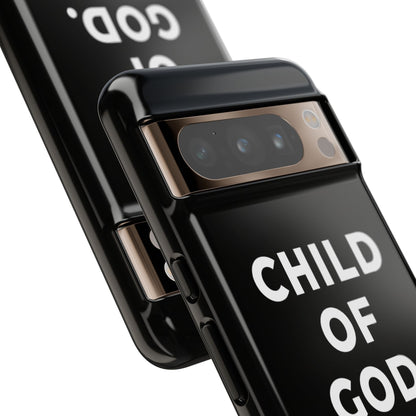 Child of God Phone Case Christian Black Aesthetic Cross Tough Cover