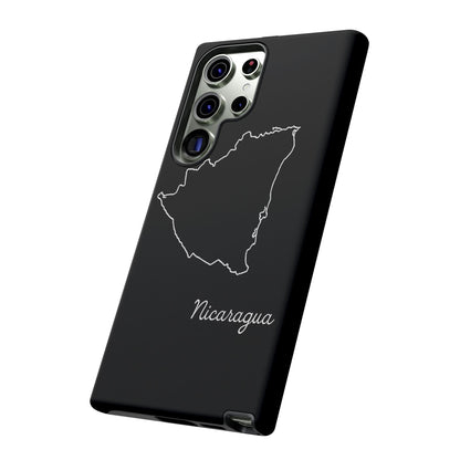 Nicaragua Outline Phone Case – Minimal Country Map Tough Case (iPhone, Samsung, Pixel)