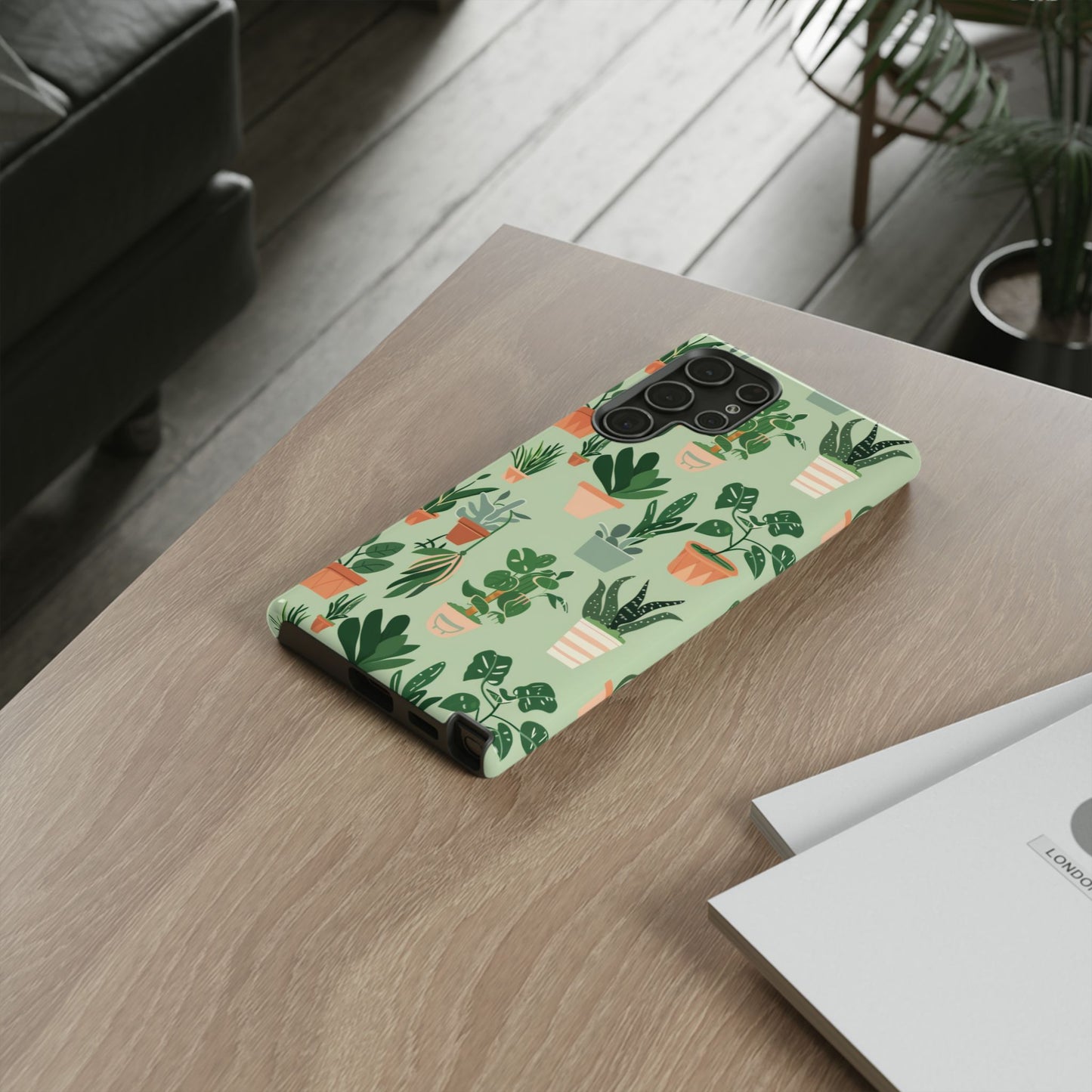 Plant Lover Phone Case | Cute Potted Plants Pattern | Botanical Aesthetic Tough Case