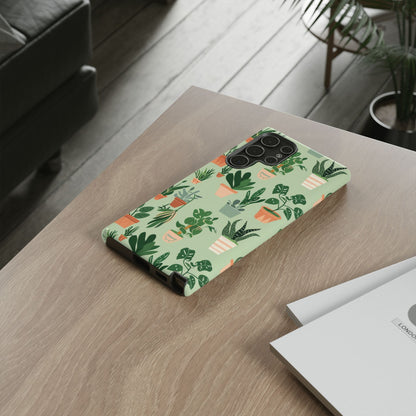 Plant Lover Phone Case | Cute Potted Plants Pattern | Botanical Aesthetic Tough Case