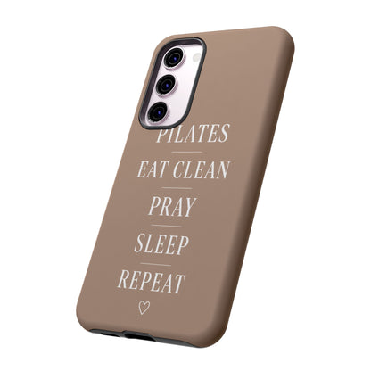 Pilates Phone Case | Eat Clean Pray Sleep Repeat Aesthetic | Wellness Girl Gift