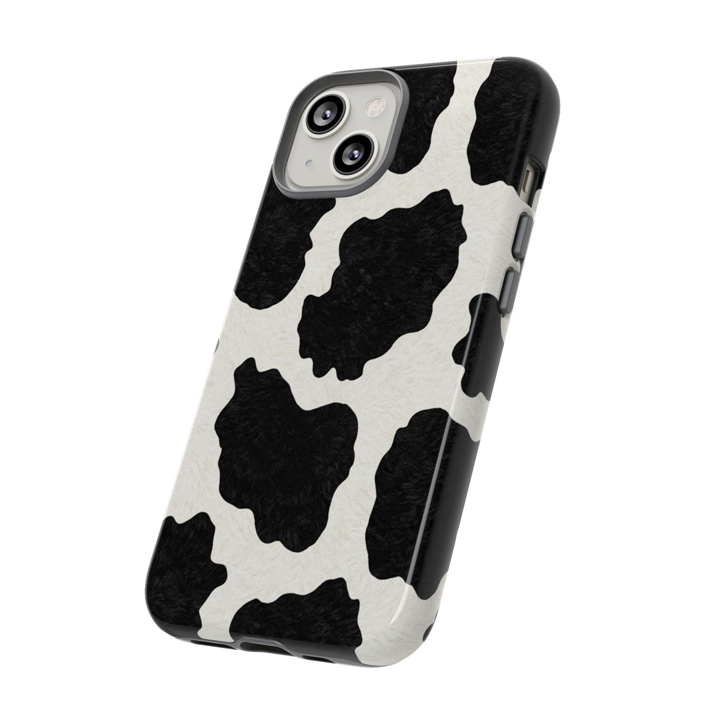 Black & White Cow Print Phone Case | Western Aesthetic iPhone & Samsung Tough Case