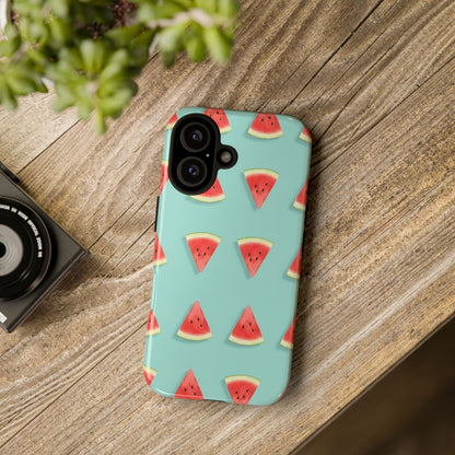 Watermelon Phone Case – Pastel Blue Summer Fruit Tough Case (iPhone, Samsung, Pixel)