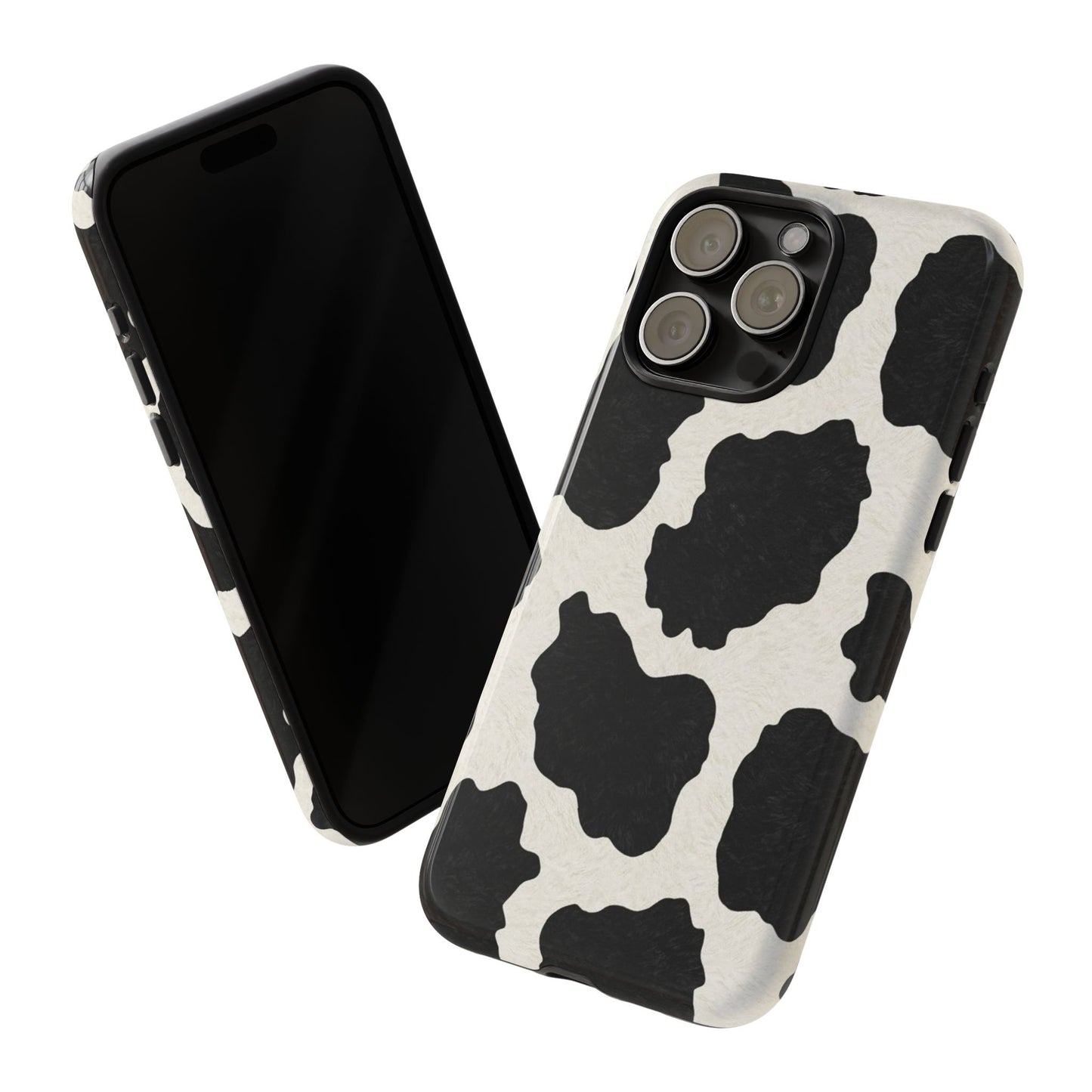 Black & White Cow Print Phone Case | Aesthetic Tough Protective Case
