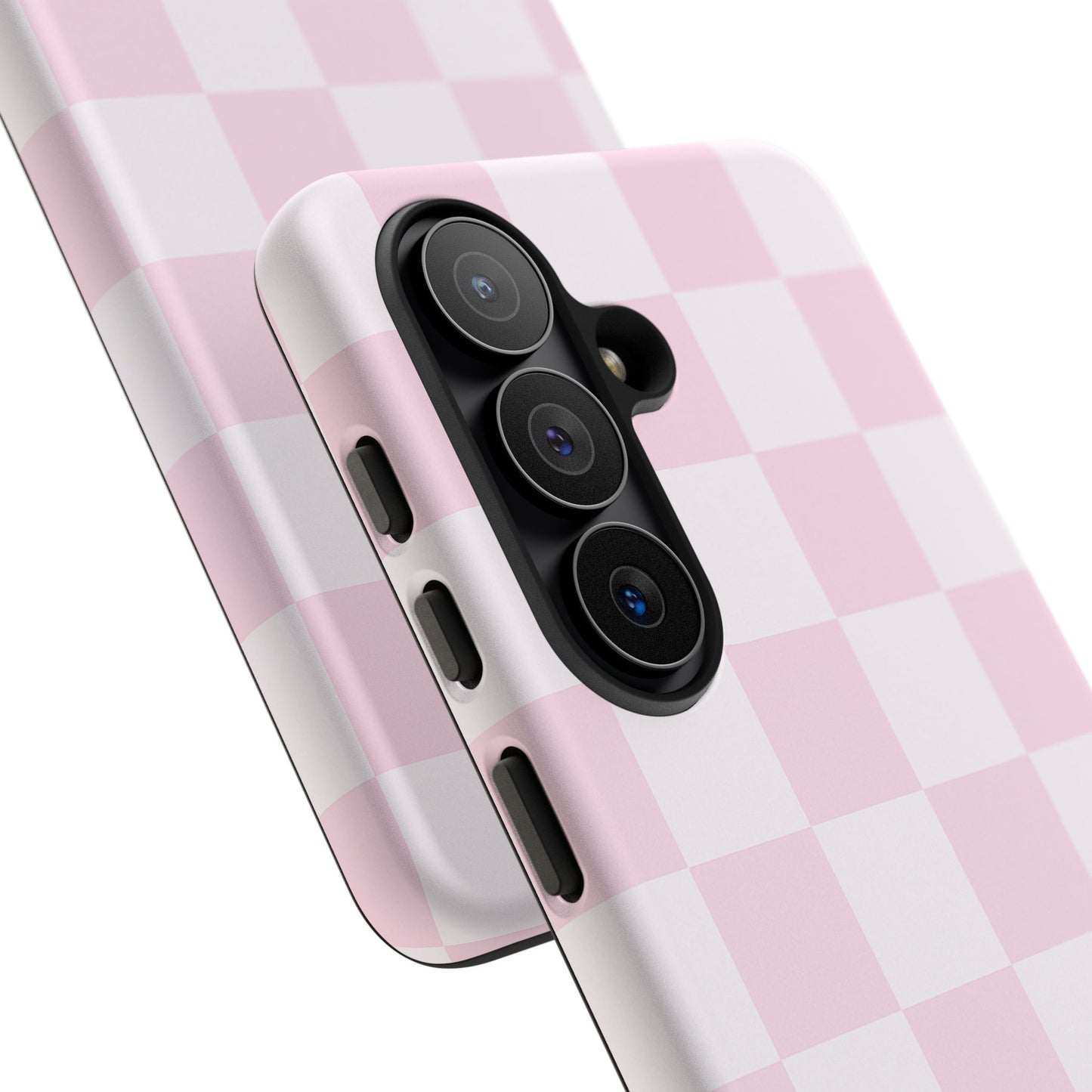 Light Pink Checkerboard Phone Case | Pastel Aesthetic Checkered iPhone & Samsung Tough Case