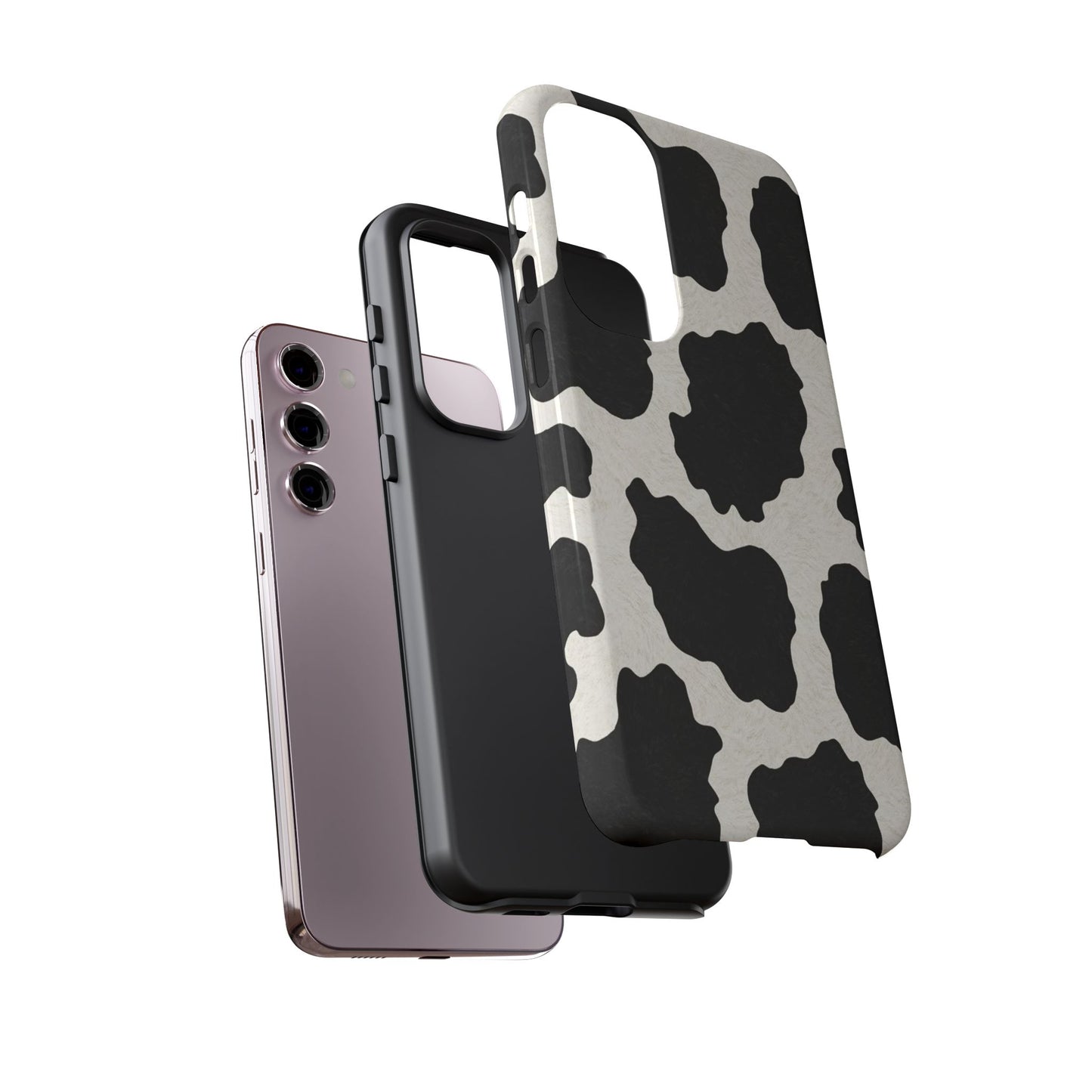 Black & White Cow Print Phone Case | Aesthetic Tough Protective Case