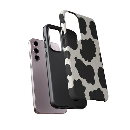 Black & White Cow Print Phone Case | Aesthetic Tough Protective Case