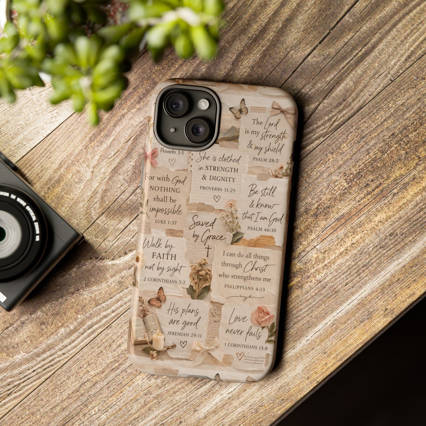 Christian Bible Verse Phone Case | Faith Scripture Aesthetic Floral Christian Case