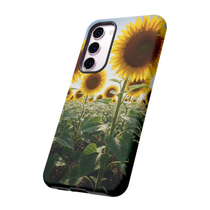 Sunflower Field Phone Case | Golden Hour Floral Aesthetic | Bright Summer Tough Case
