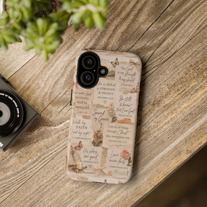 Christian Bible Verse Phone Case | Faith Scripture Aesthetic Floral Christian Case
