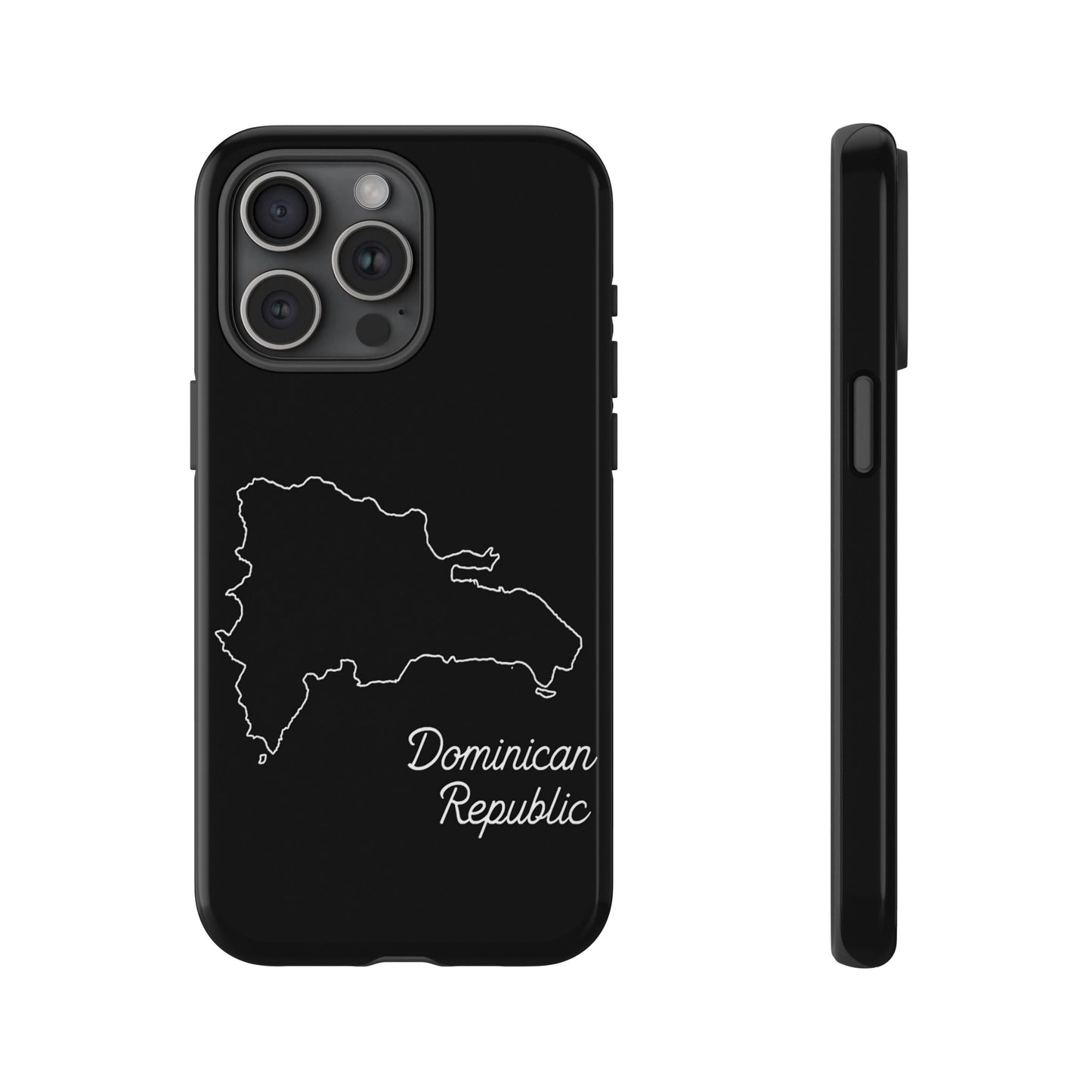 Dominican Republic Outline Phone Case – Minimal Country Map Tough Case (iPhone, Samsung, Pixel)