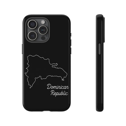 Dominican Republic Outline Phone Case – Minimal Country Map Tough Case (iPhone, Samsung, Pixel)