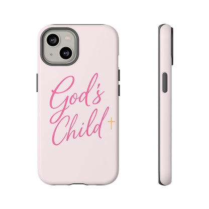 Gods Child Phone Case Christian Pink Aesthetic Tough iPhone Case