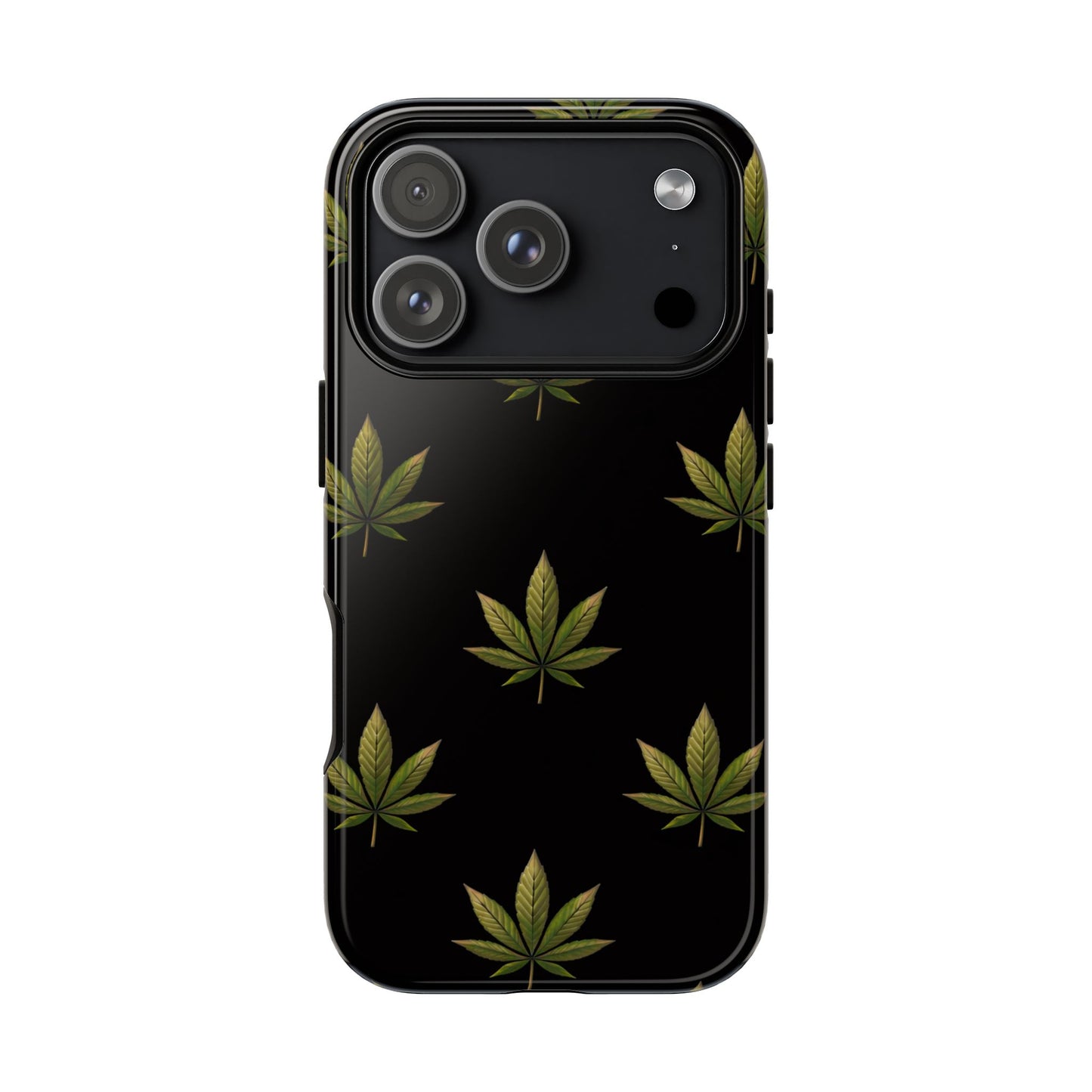 Cannabis Leaf Phone Case Green Weed Leaf Pattern Tough Protective Cover