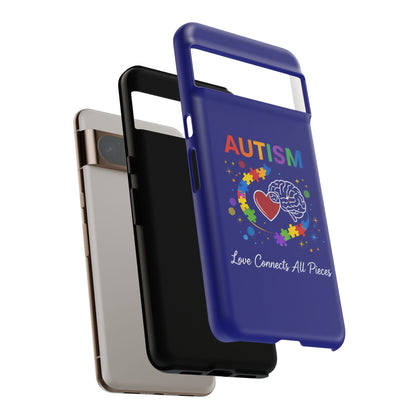 Autism Awareness Tough Case – "Love Connects All Pieces" Phone Case for Iphone, Samsung Galaxy and Pixel