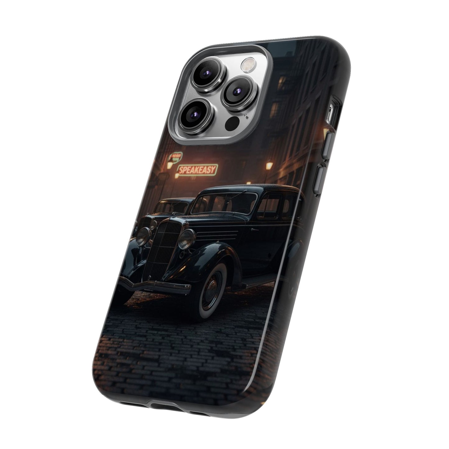 Vintage Classic Car Phone Case | Retro Noir Aesthetic | 1930s Street Scene Tough Case for iPhone & Samsung
