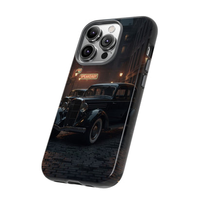 Vintage Classic Car Phone Case | Retro Noir Aesthetic | 1930s Street Scene Tough Case for iPhone & Samsung